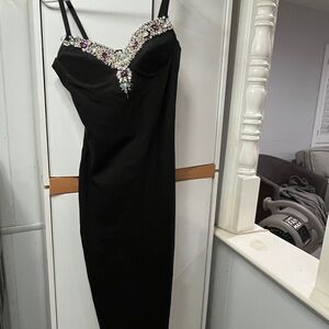 Contempo Casuals Chic Black Dress with Embellishments Vintage 90’s